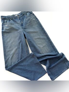 Ecru Jeans Womens 12 Mirage Printed Sweatpant Faux Denim Wide Leg French Terry